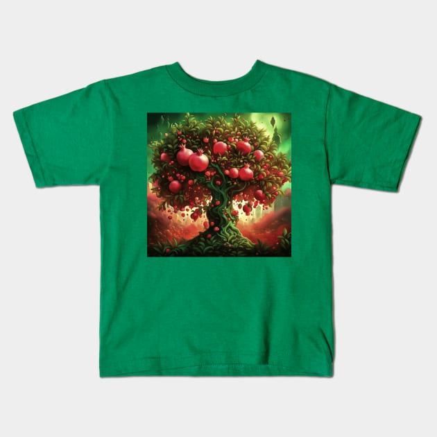 Persephones Underworld Pomegranate Garden Kids T-Shirt by taiche